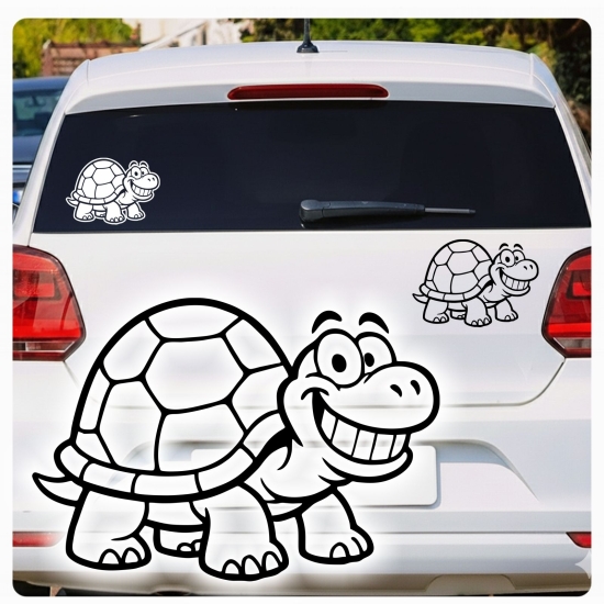lustige grinsende Schildkröte Autoaufkleber Turtle Sticker Aufkleber A4280